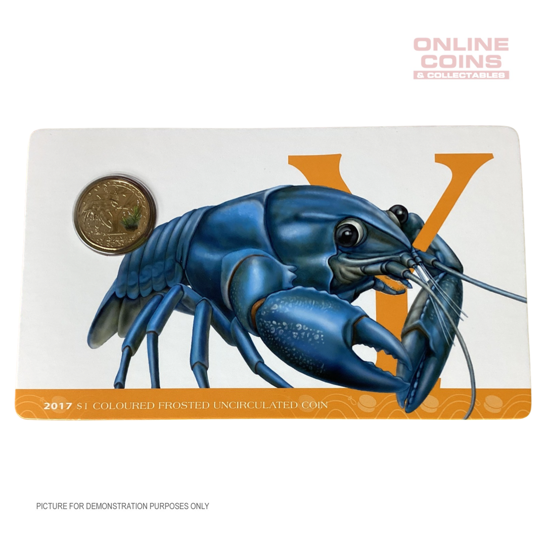 2017 $1 Coloured Alphabet Frosted Coin In Card - Y For Yabby